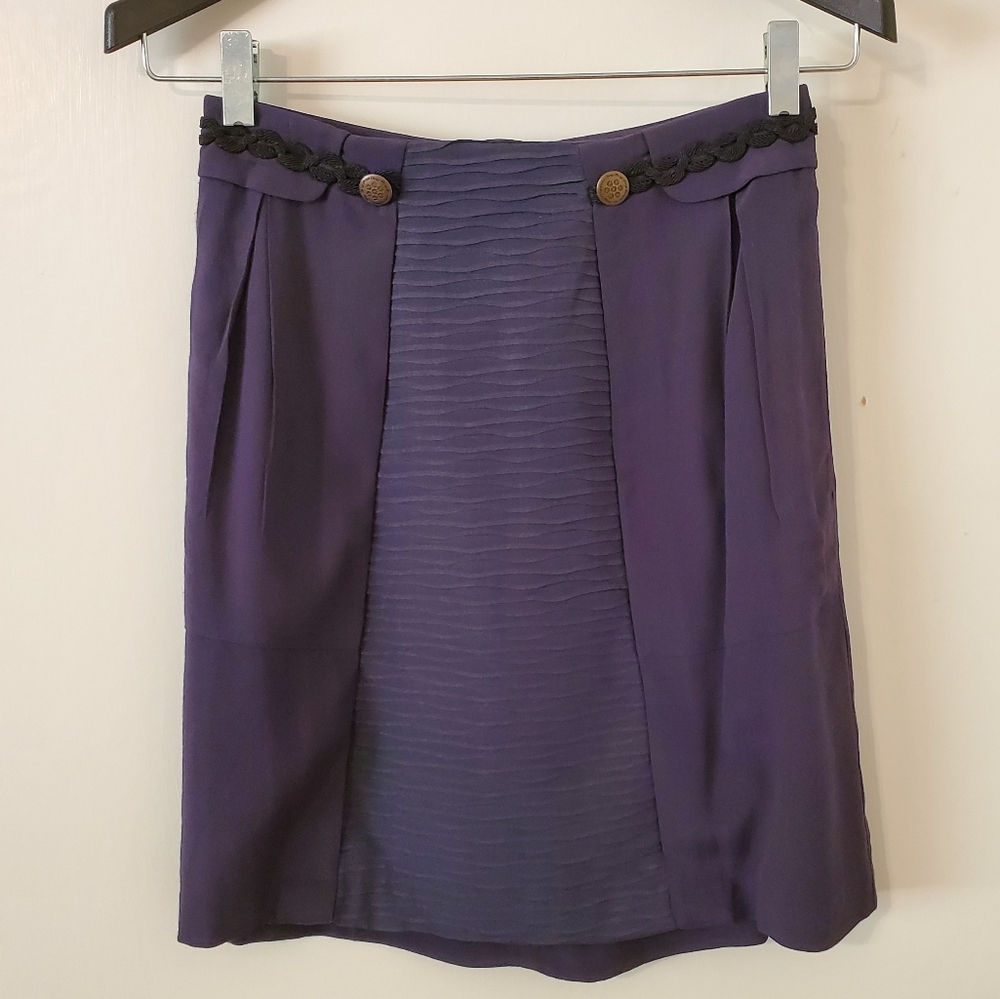 Anthropologie Girs from Savoy Navy Skirt, 0